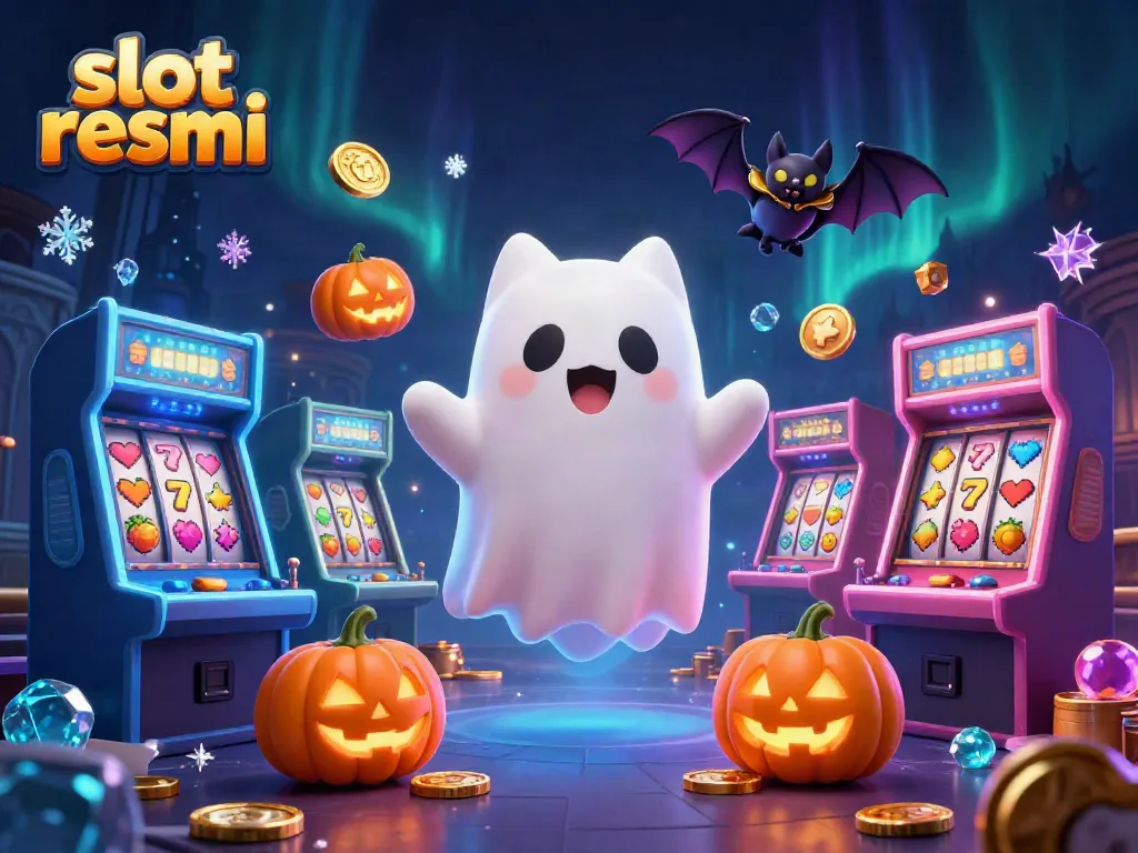 Experience thrilling wins at slot resmi with a ghost cat and vibrant gaming elements.